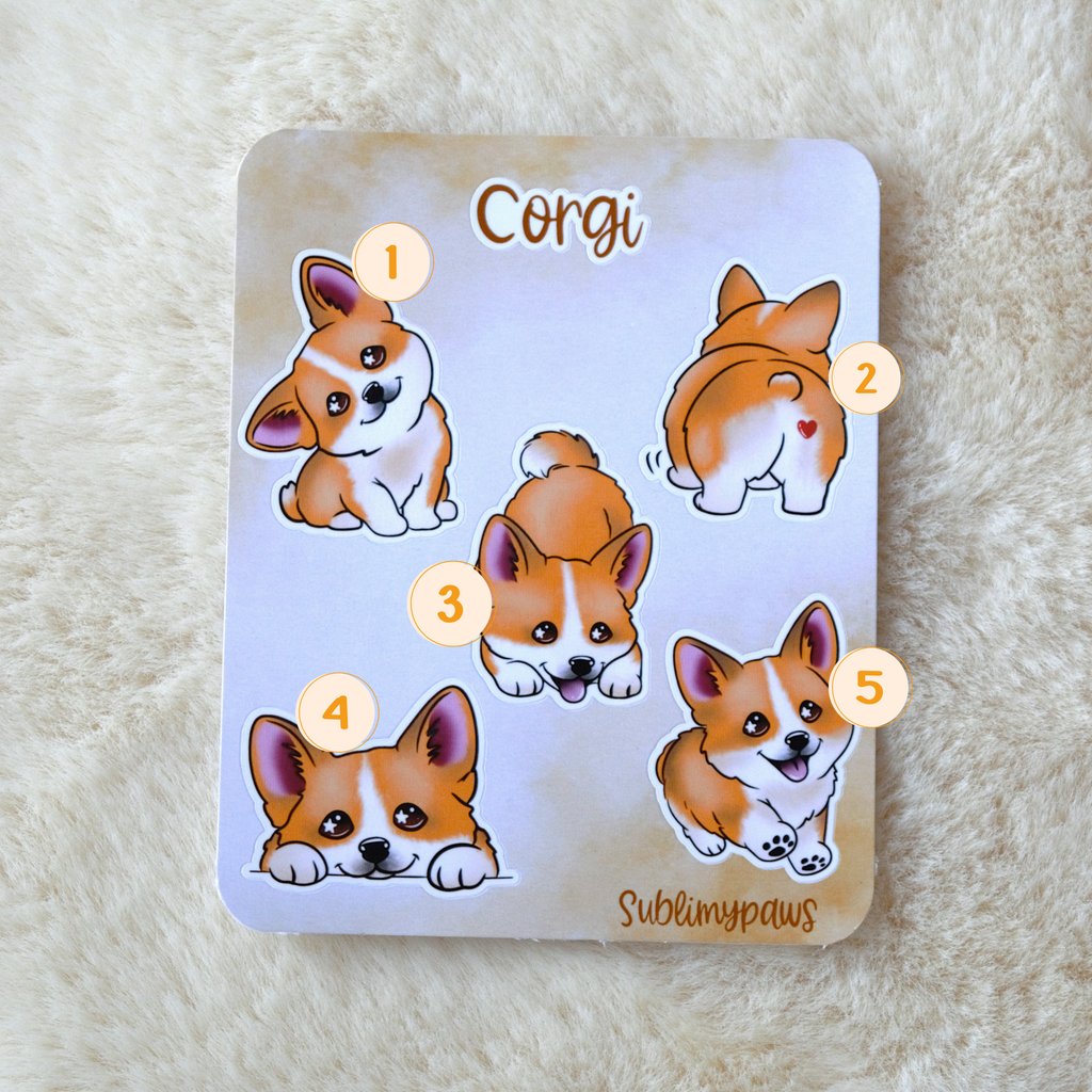  Stickers - Corgi 