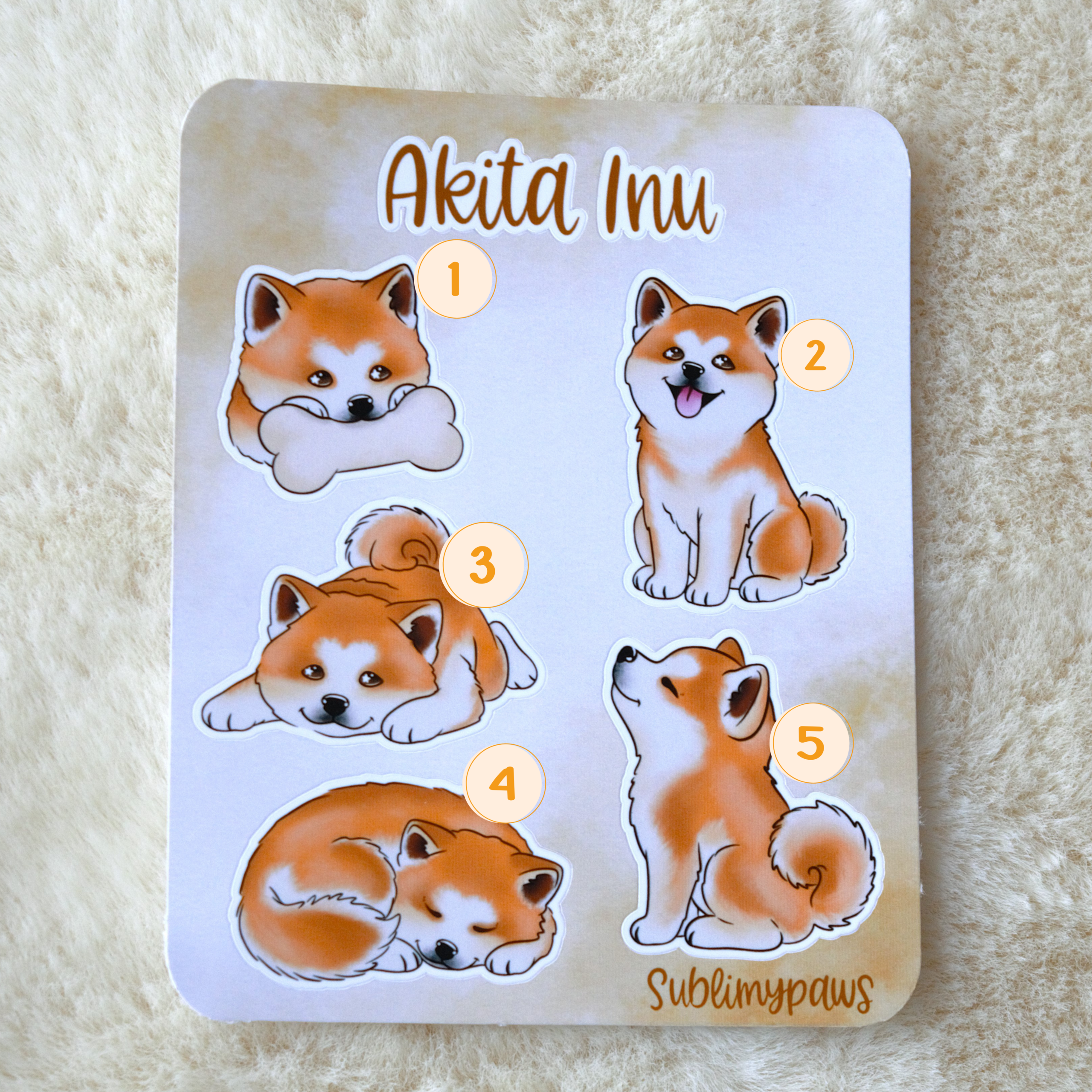  Stickers - Akita Inu 