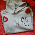  sweat à capuche personnalisé  line art de votre animal 