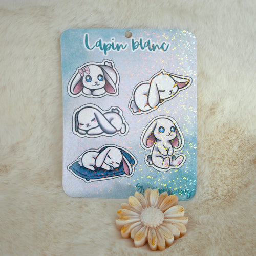  Stickers - Lapin blanc 