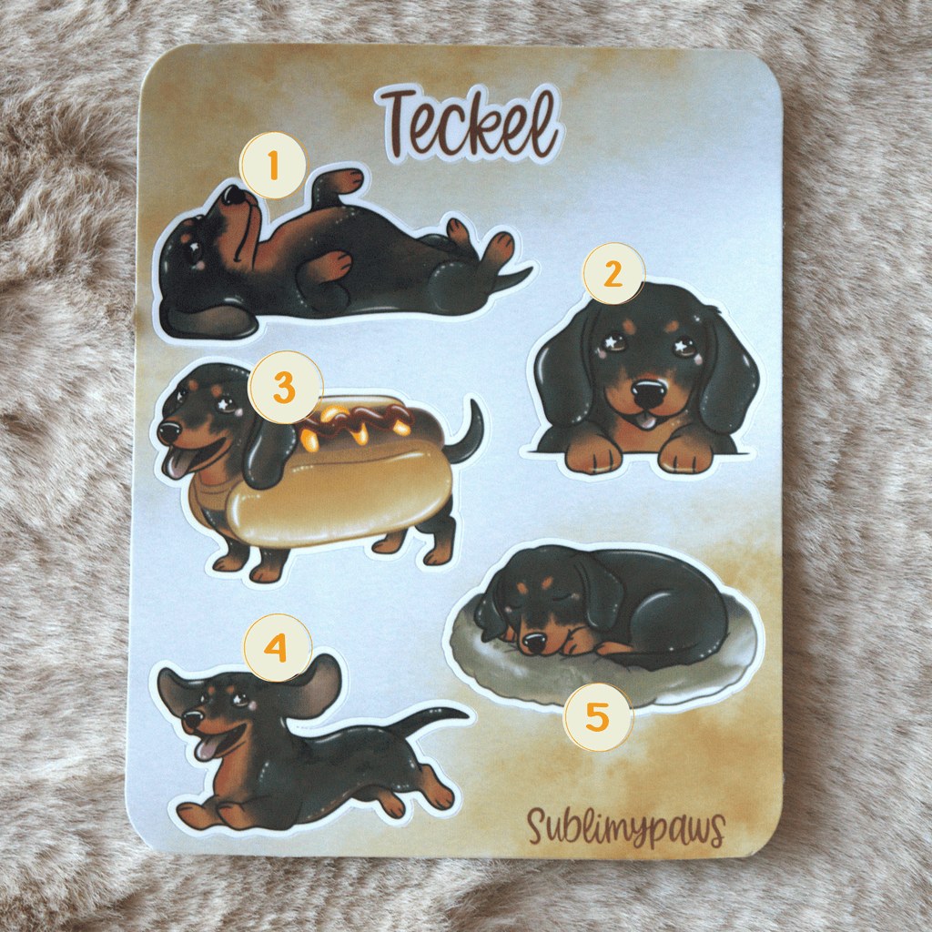 Planche de stickers - Teckels