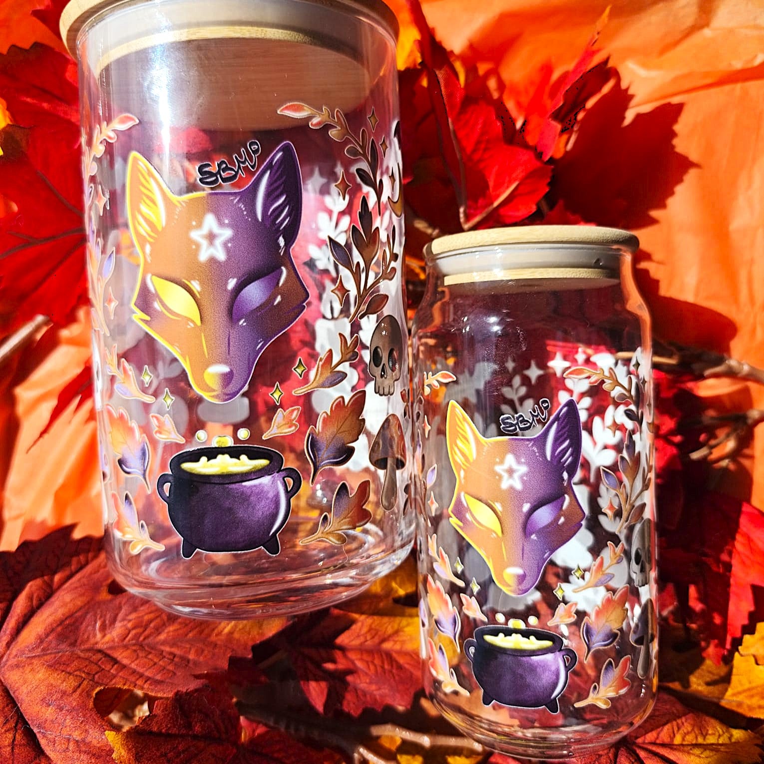 Witchy Fox - Cup écolo en verre avec paille / EDITION LIMITEE