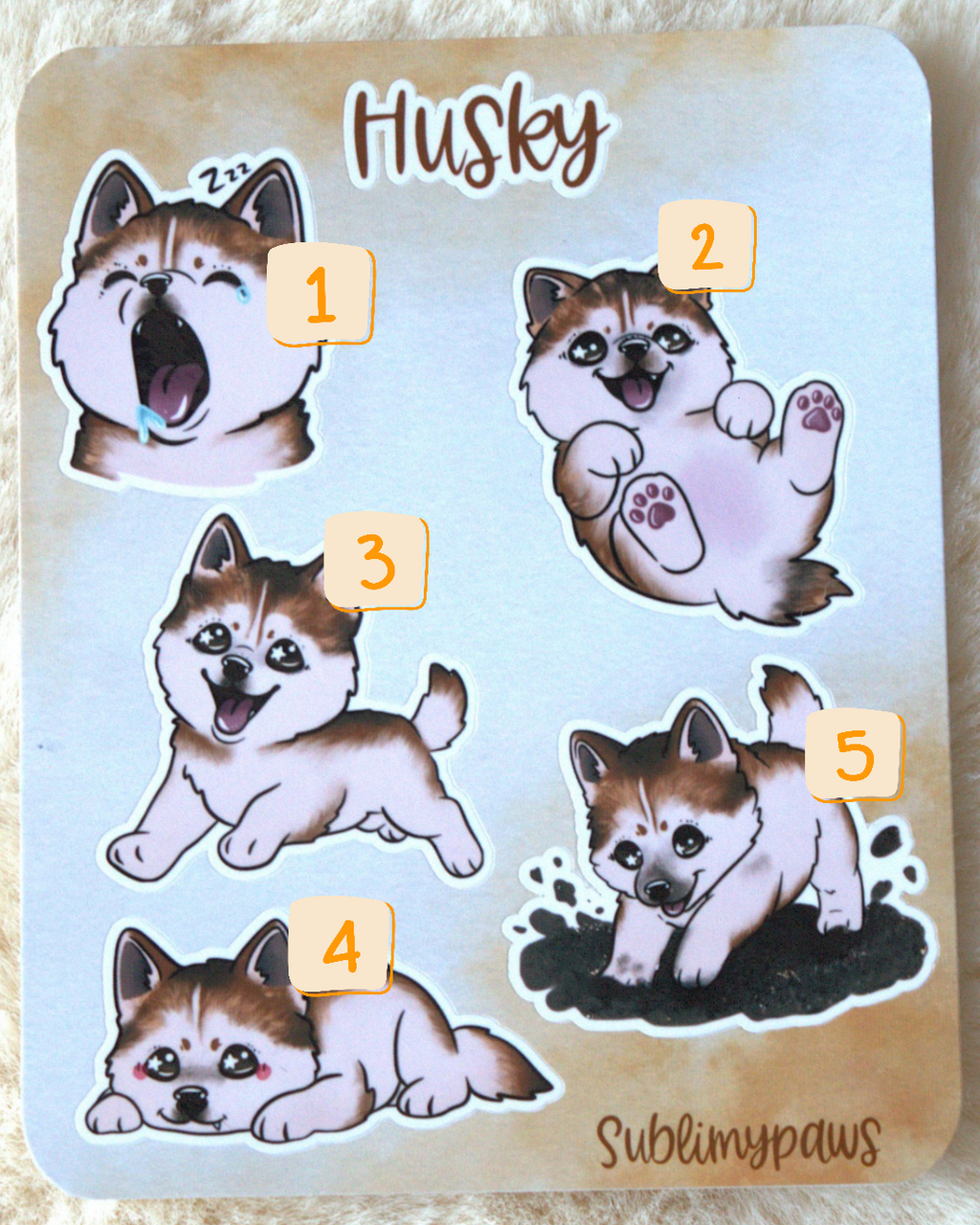 Planche de stickers - Husky