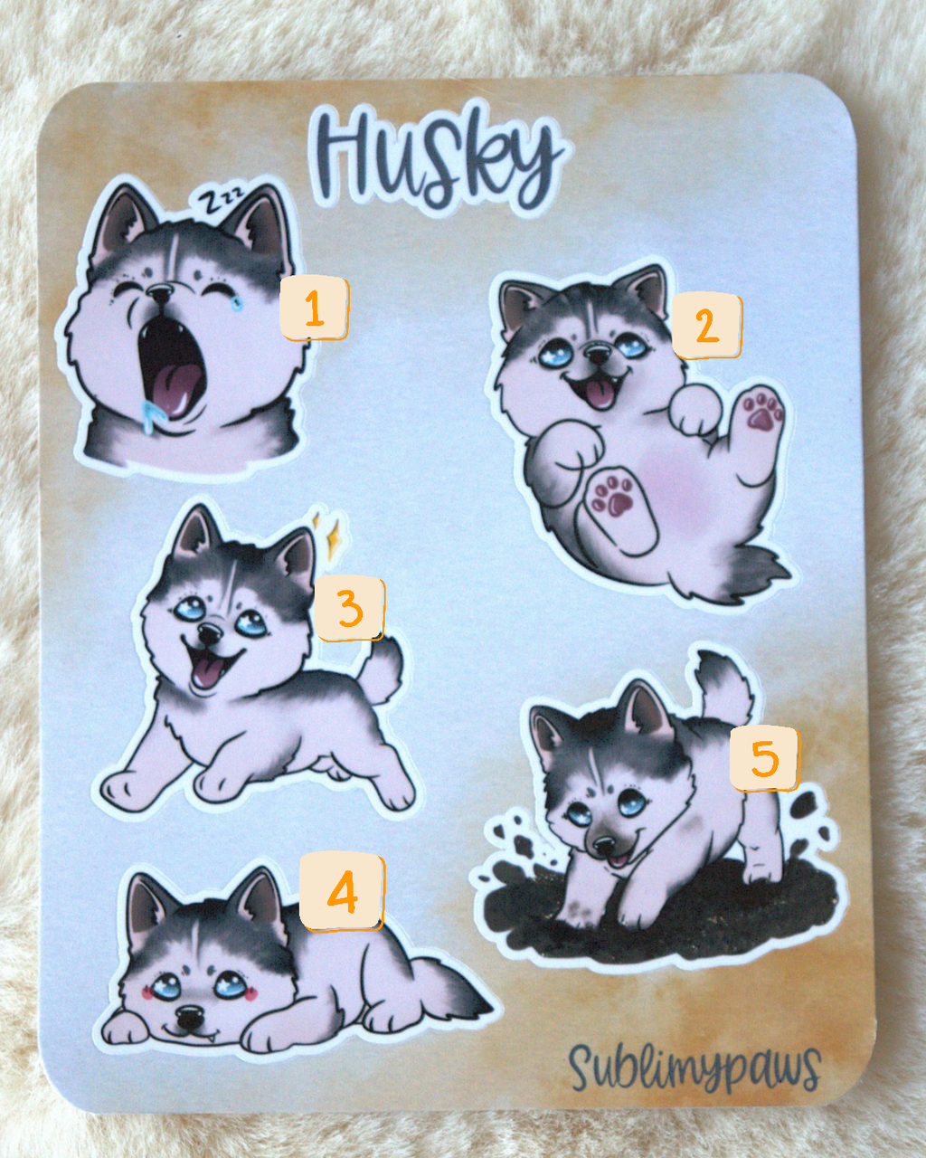 Planche de stickers - Husky