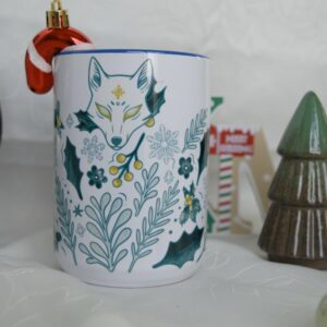 🦊❄️☕ Mug “Silver Fox” – Élégance Hivernale & Douceur Givrée 🤍✨