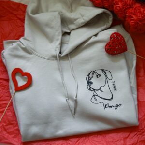 🐶🧥 sweat à capuche personnalisé – line art de votre animal 🐶🧥