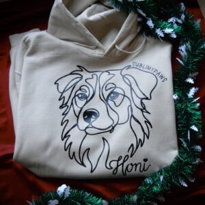 🐶🧥 sweat à capuche personnalisé – line art de votre animal 🐶🧥