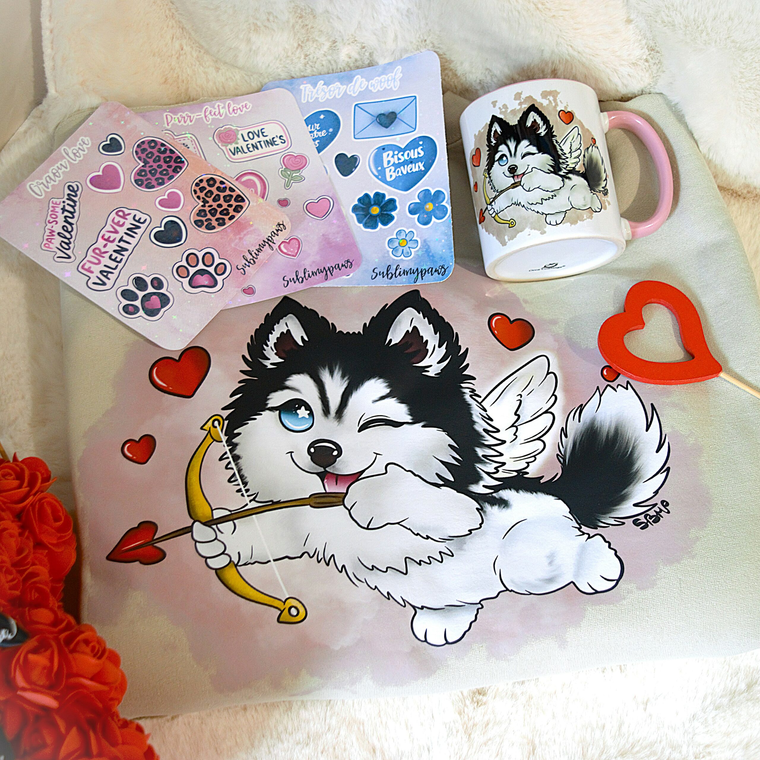 🐾💘 Box Saint-Valentin personnalisée (1 planche de stickers offerte) – Collection Cupipet 🐾💘